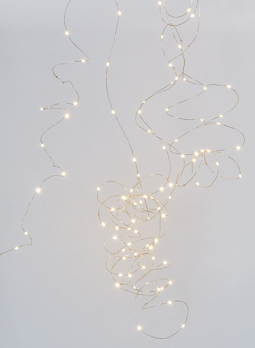 30ft Long 100 Flashing Warm White LED Naked Wire Lights Decor Jamali-garden