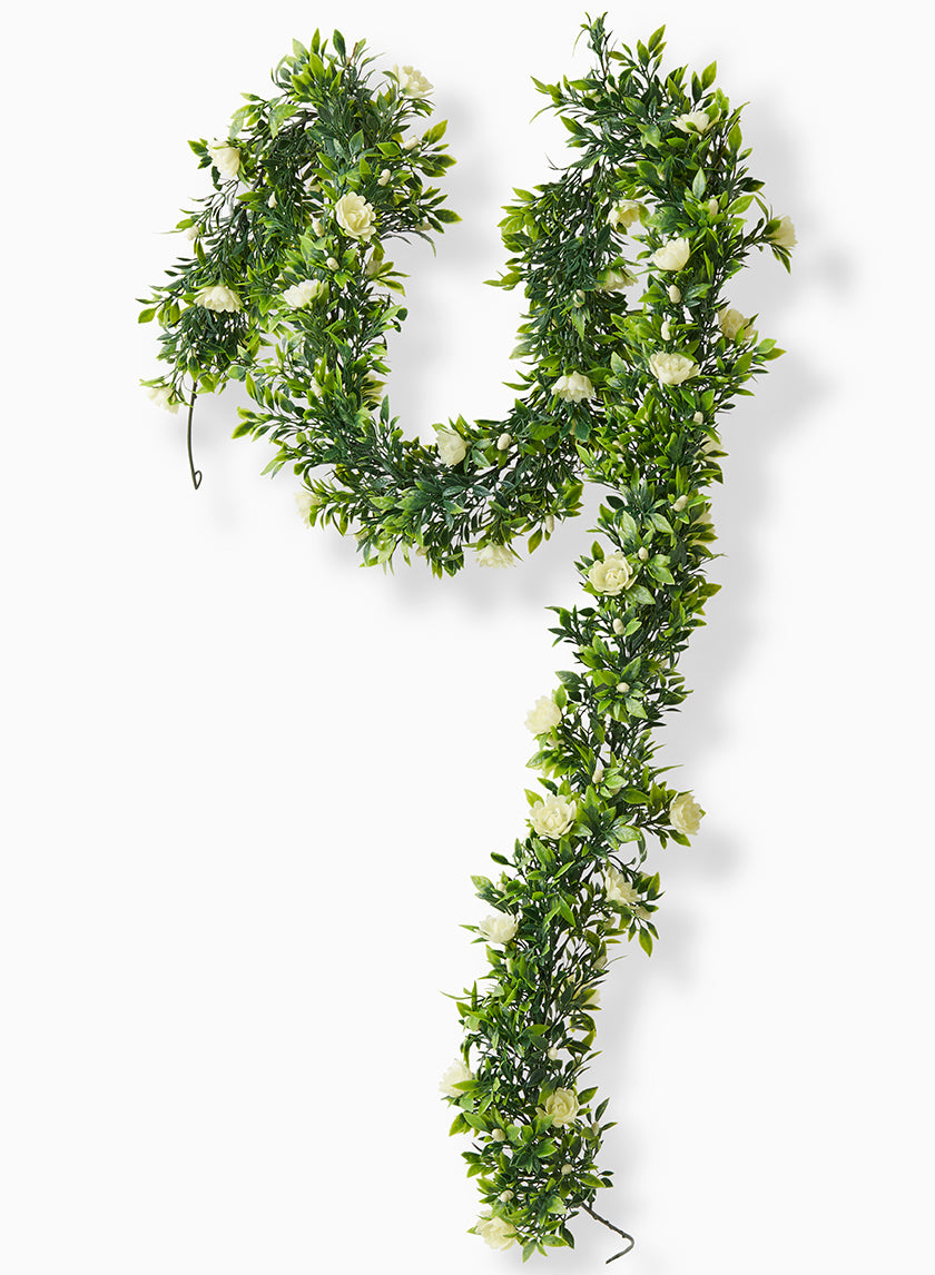 5.5ft Long Gardenia Garland Decor Jamali-garden