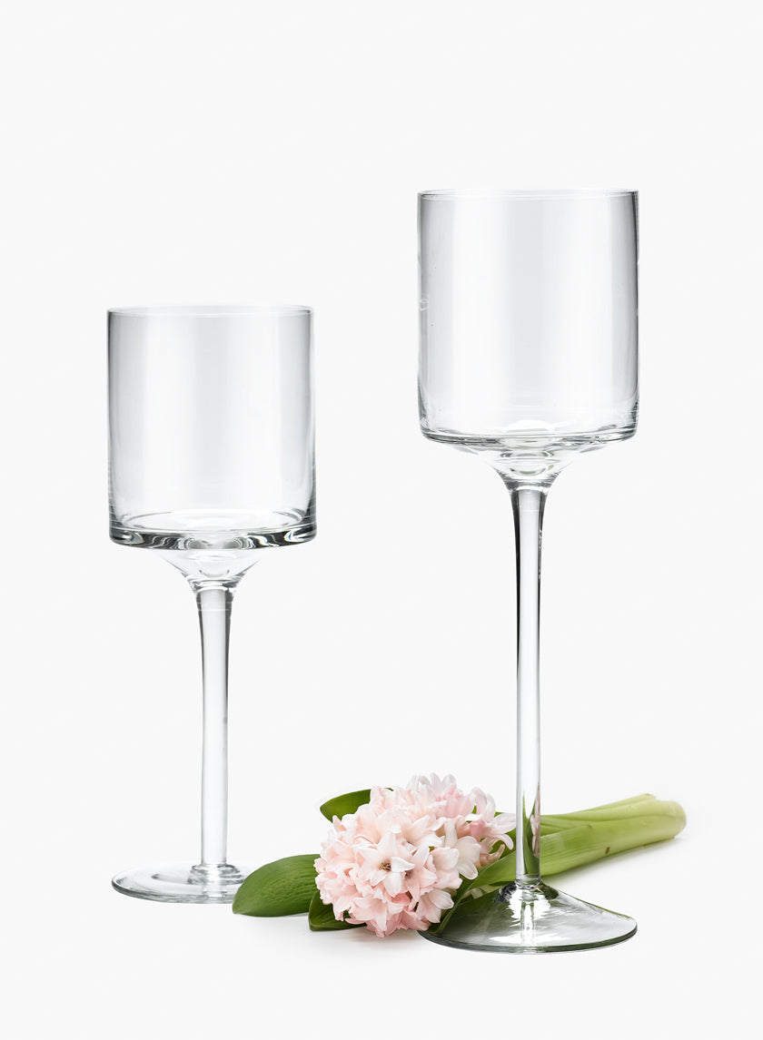 Footed Glass Candle Holders Decor Jamali-garden