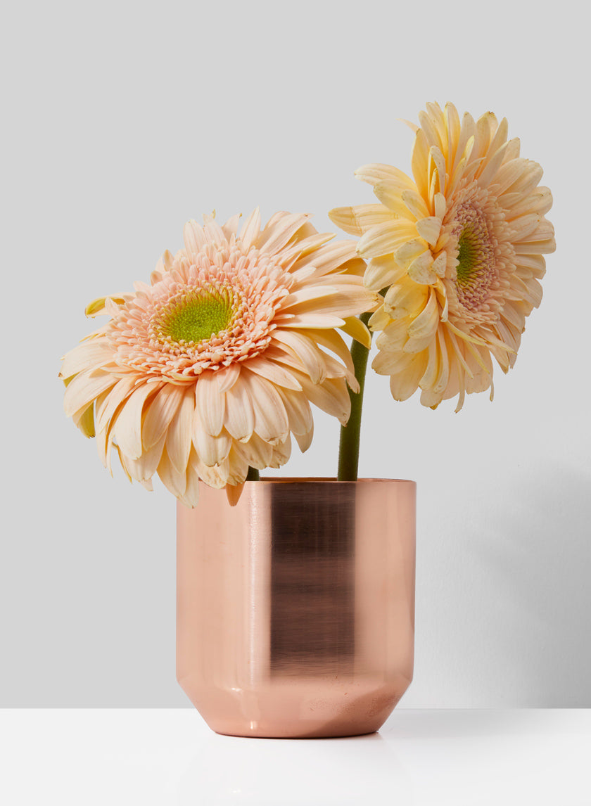 2.75in Tall Copper Plated Round Pot, Mini Decor Jamali-garden
