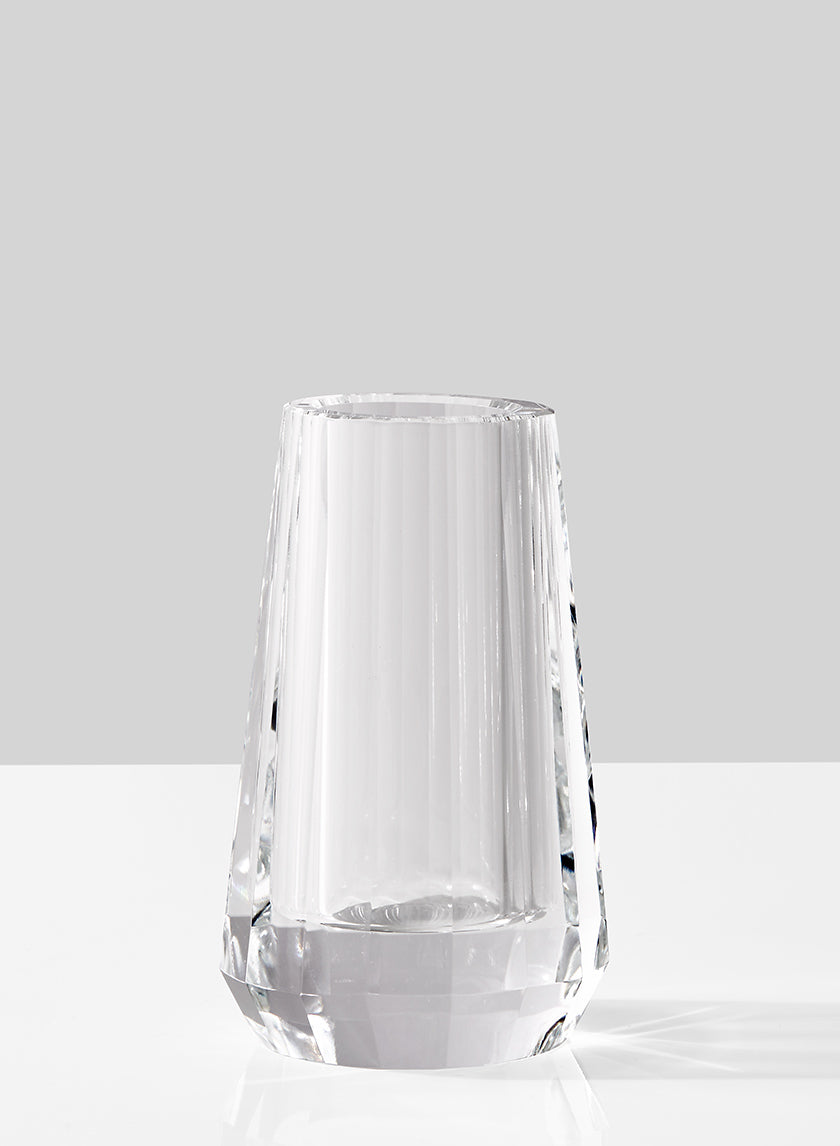 4in Tall Tapered Crystal Bud Glass Vase Decor Jamali-garden