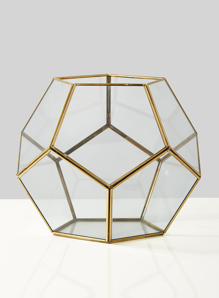 11in Wide Glass Honeycomb Candleholder Decor Jamali-garden