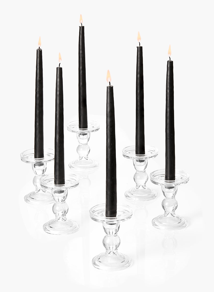 4.5in Tall Clear Glass Pillar Holder Decor Jamali-garden