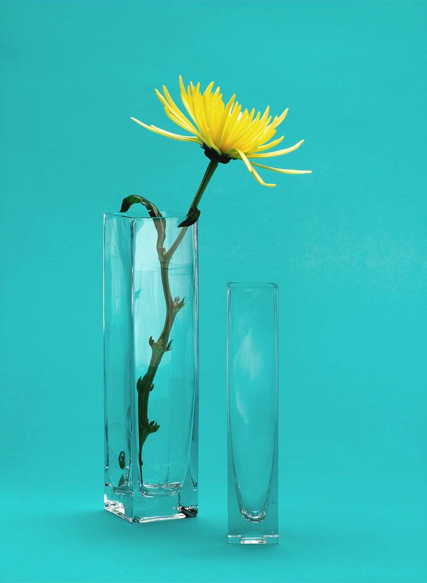 10in Tall Square Glass Vase Decor Jamali-garden