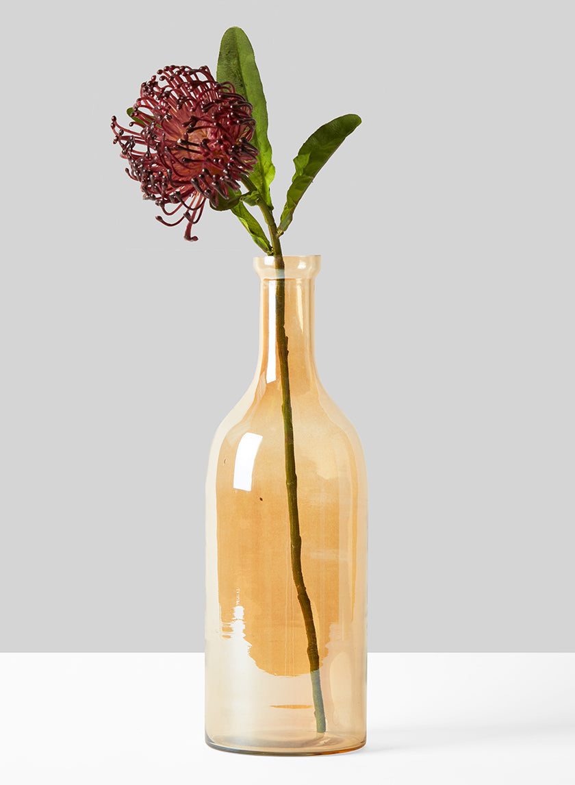 12in Tall Gold Luster Glass Bottle Vase Decor Jamali-garden