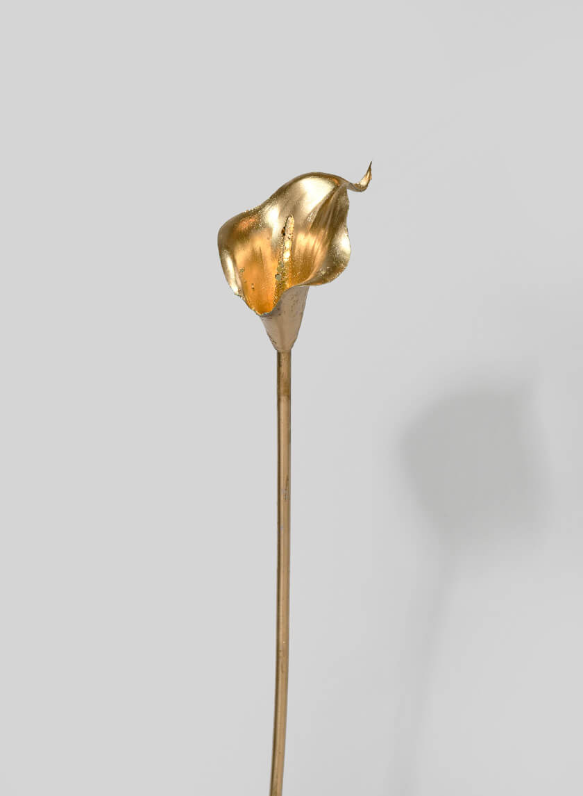 17in Long Gold Calla Lily Stem Decor Jamali-garden