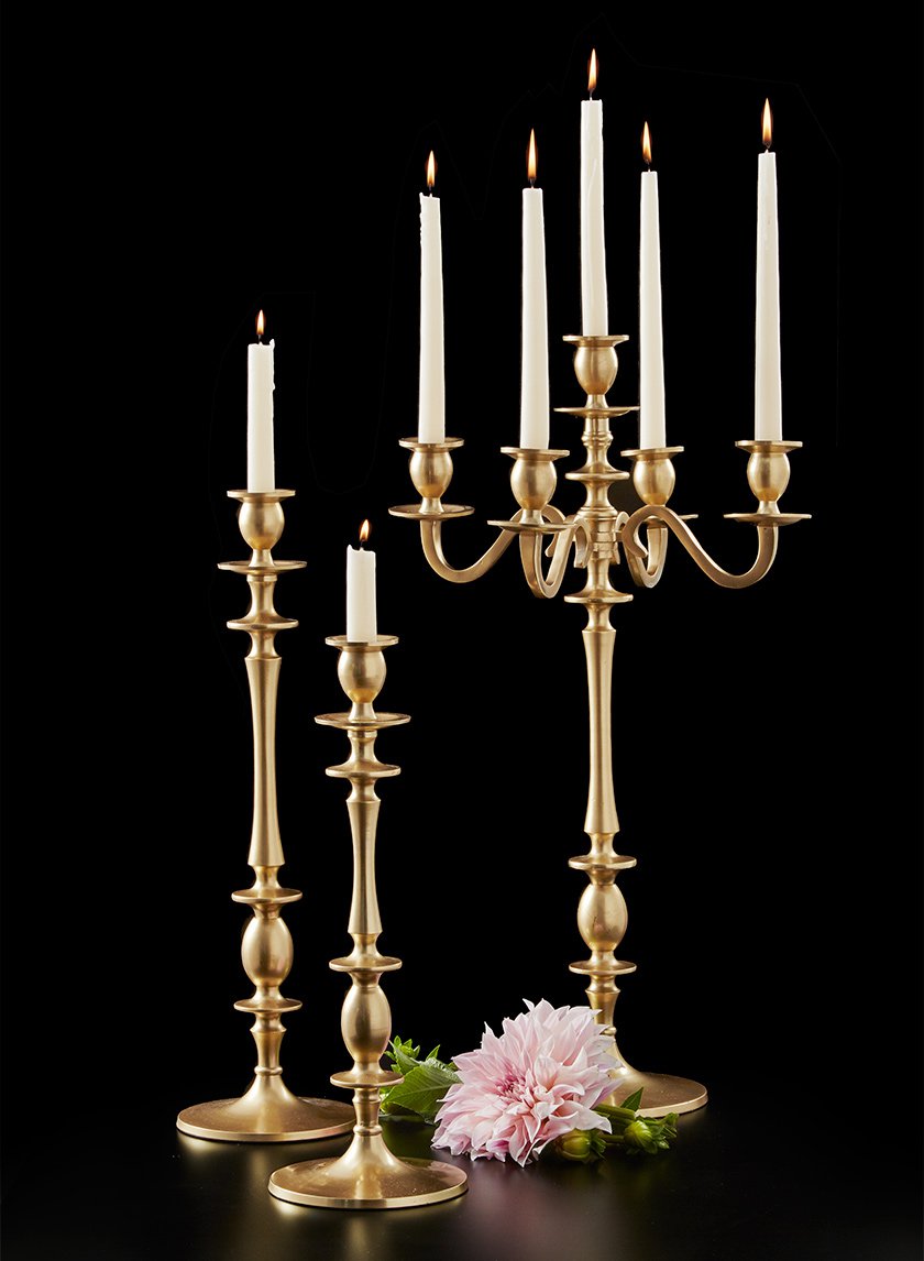 Gold Metal Candle Holders Decor Jamali-garden