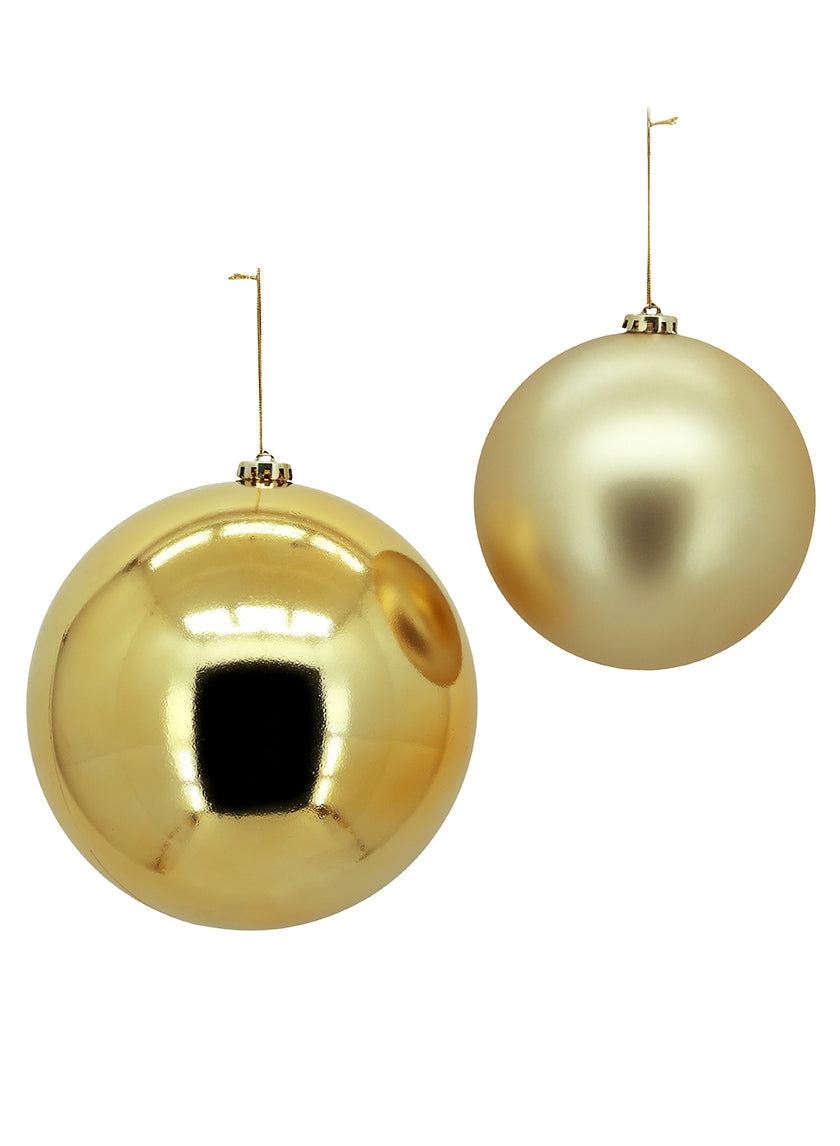 7.75in Round Shiny Gold Plastic Ornament Ball (200mm) Decor Jamali-garden