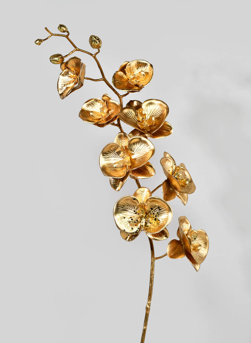 Metallic Gold Phalaenopsis Orchid Stem Decor Jamali-garden