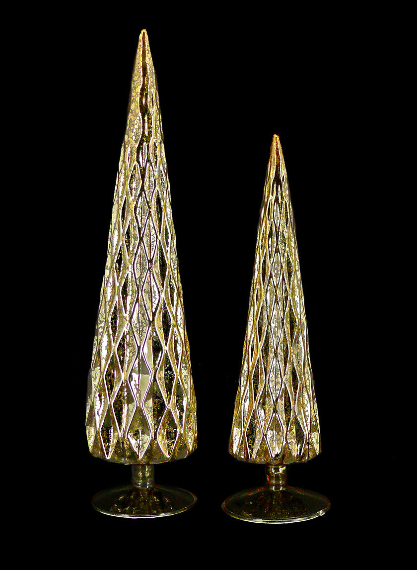 Gold Diamond Glass Christmas Tree Decor Jamali-garden