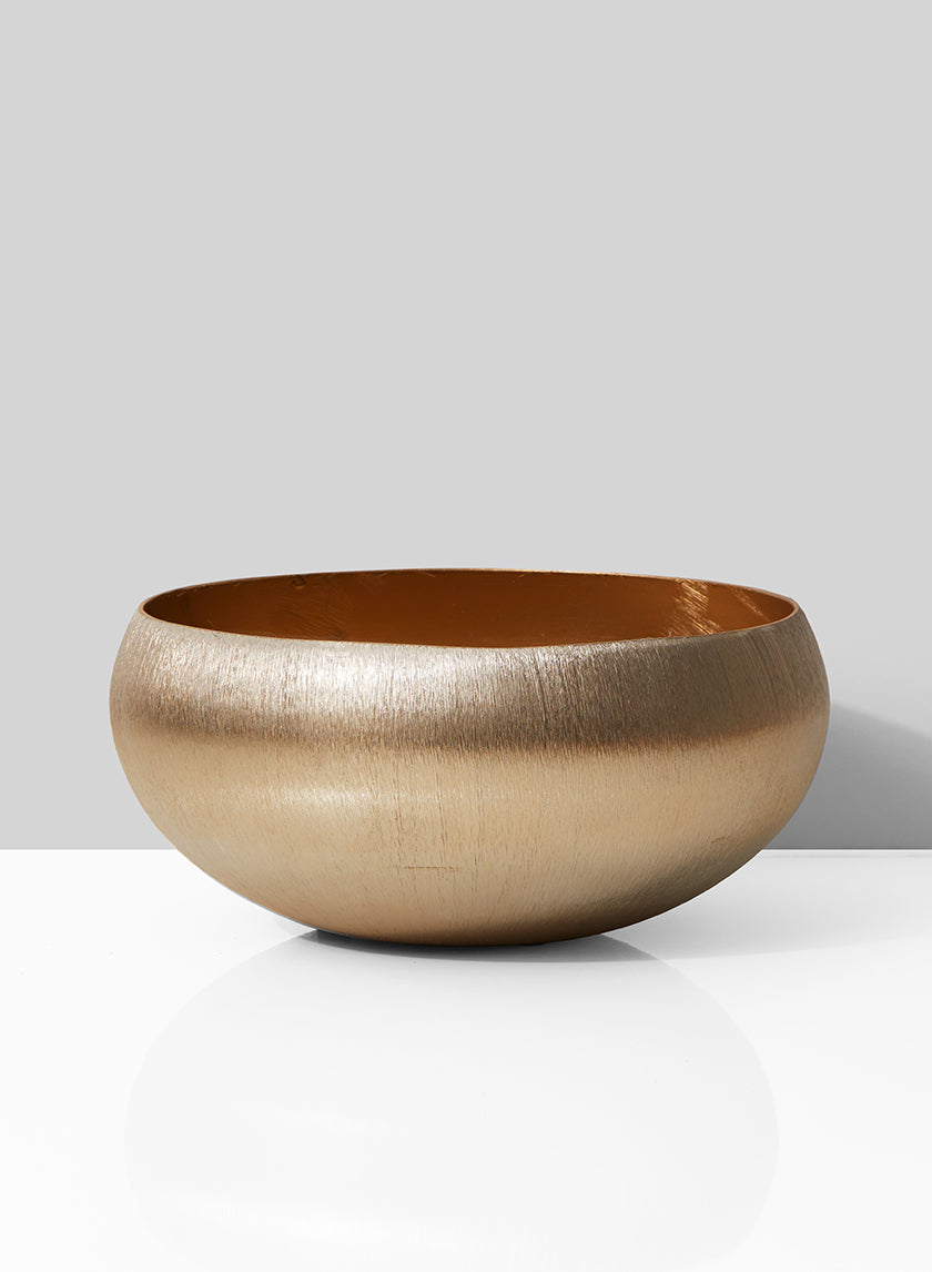 8in Wide Gold Iron Bowl Decor Jamali-garden
