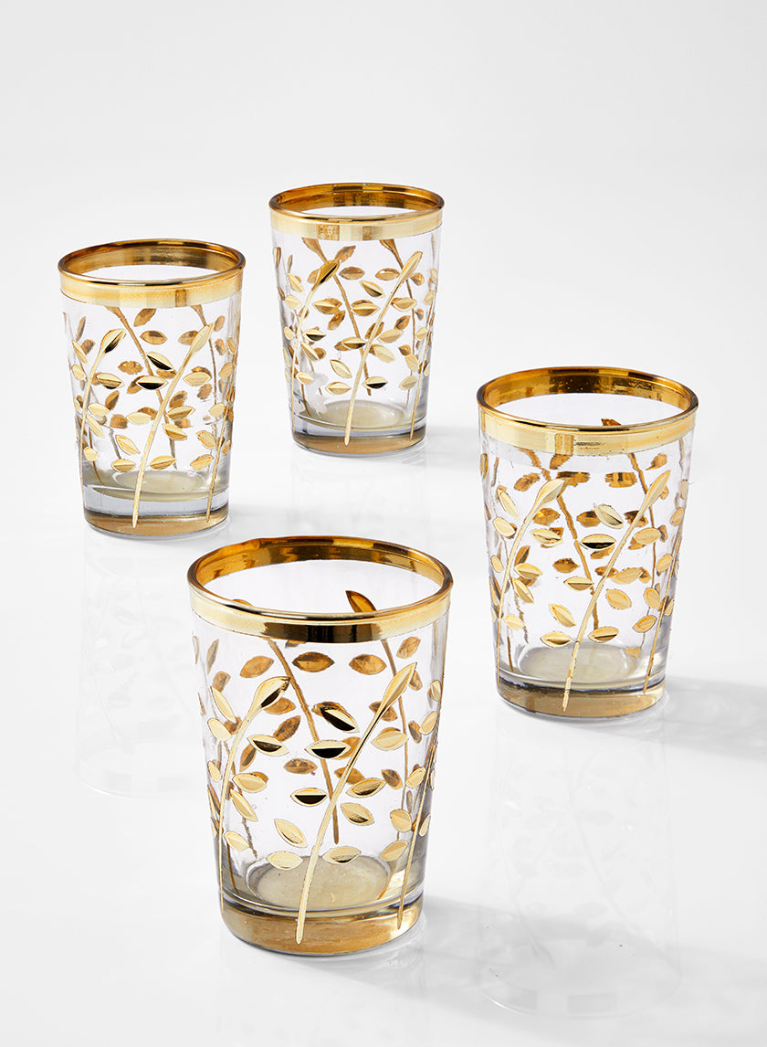 3.5in Tall Marrakesh Gold Glass Votive Holder Decor Jamali-garden