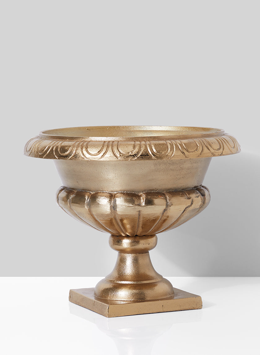 10in Tall Sorrento Gold Urn Decor Jamali-garden