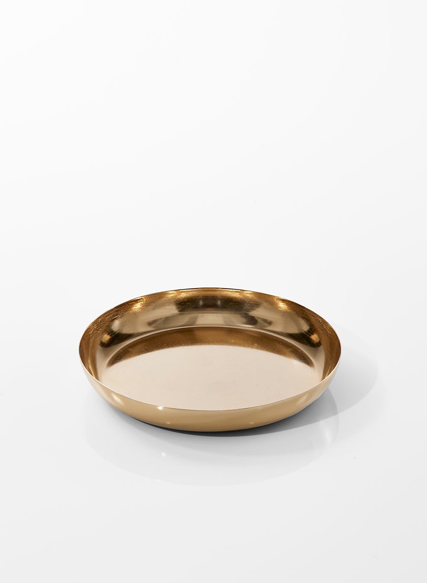 4.75in Wide Gold Pillar Plate Decor Jamali-garden