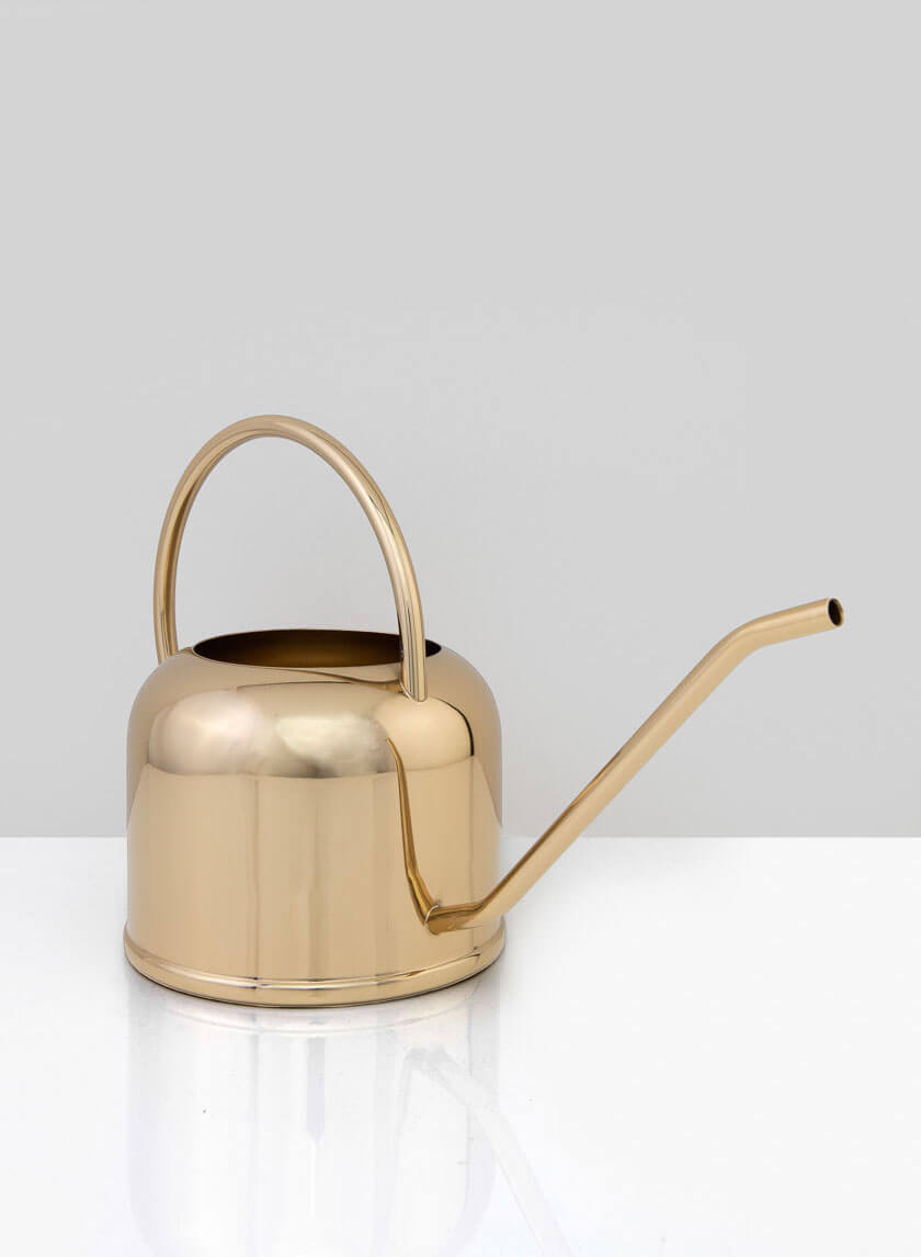 9.25in Wide Le Mans Gold Watering Can Decor Jamali-garden