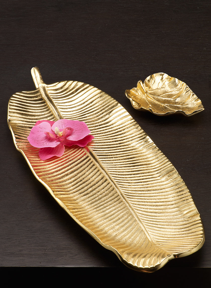 Gold Leaf Trays Decor Jamali-garden