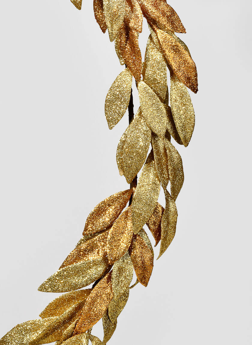 6ft Long Gold &amp; Copper Bay Leaf Garland Decor Jamali-garden