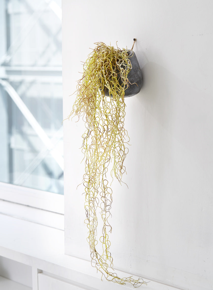 36in Tall Flocked Spanish Moss In Wall Pot Decor Jamali-garden