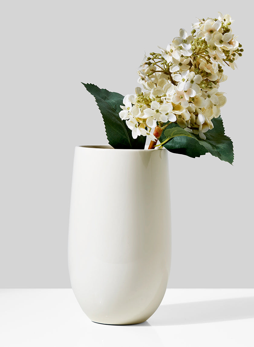9in Tall White Porcelain U Vase Decor Jamali-garden
