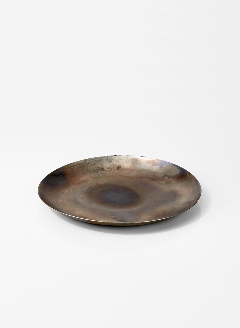 8in Wide Oil Slick Iron Tray Decor Jamali-garden
