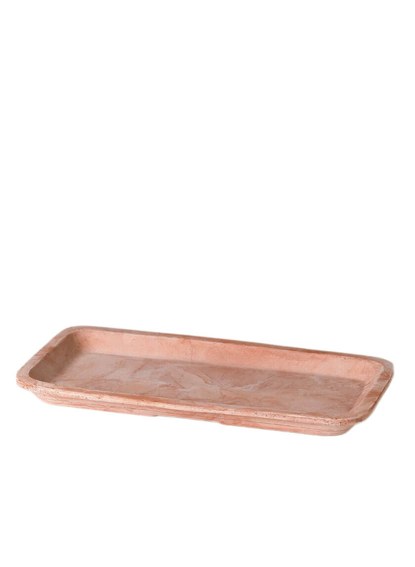 11.5in Long White Garden Rectangular Saucer Decor Jamali-garden