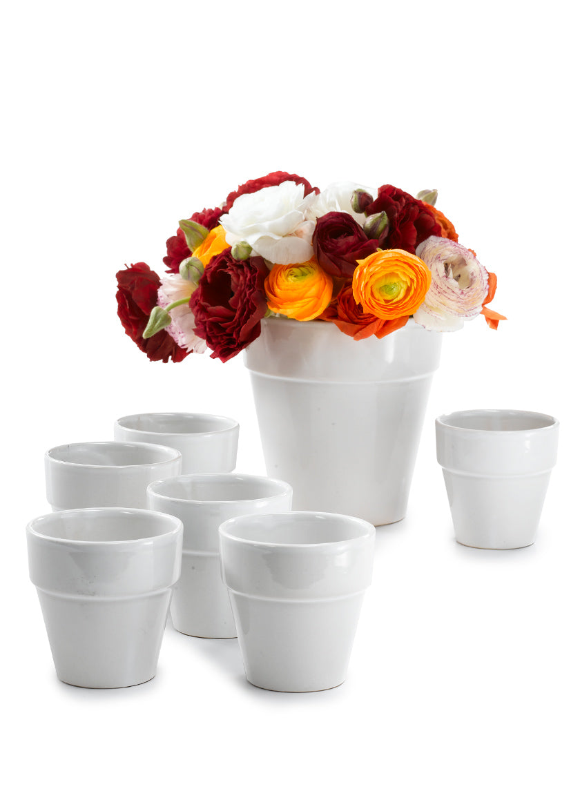 3in Tall Gloss White Standard Pot Decor Jamali-garden