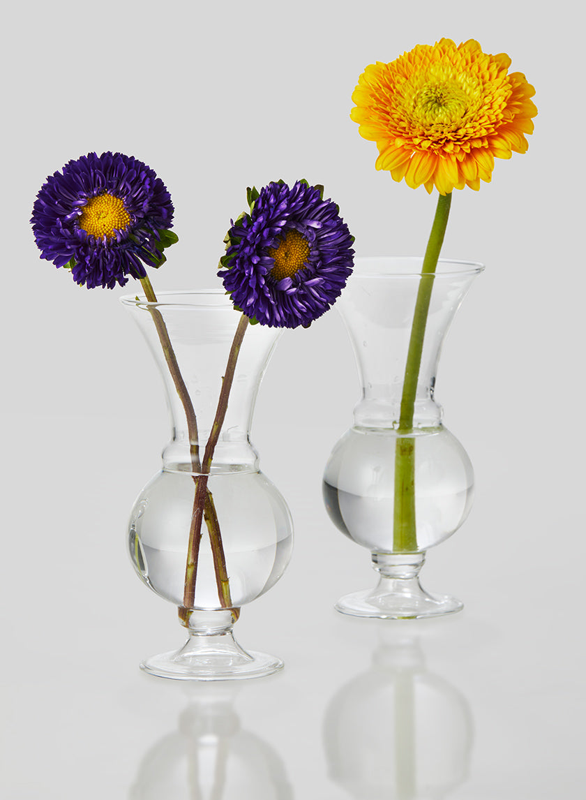 6in Tall Clear Glass Trumpet Bud Vase Decor Jamali-garden