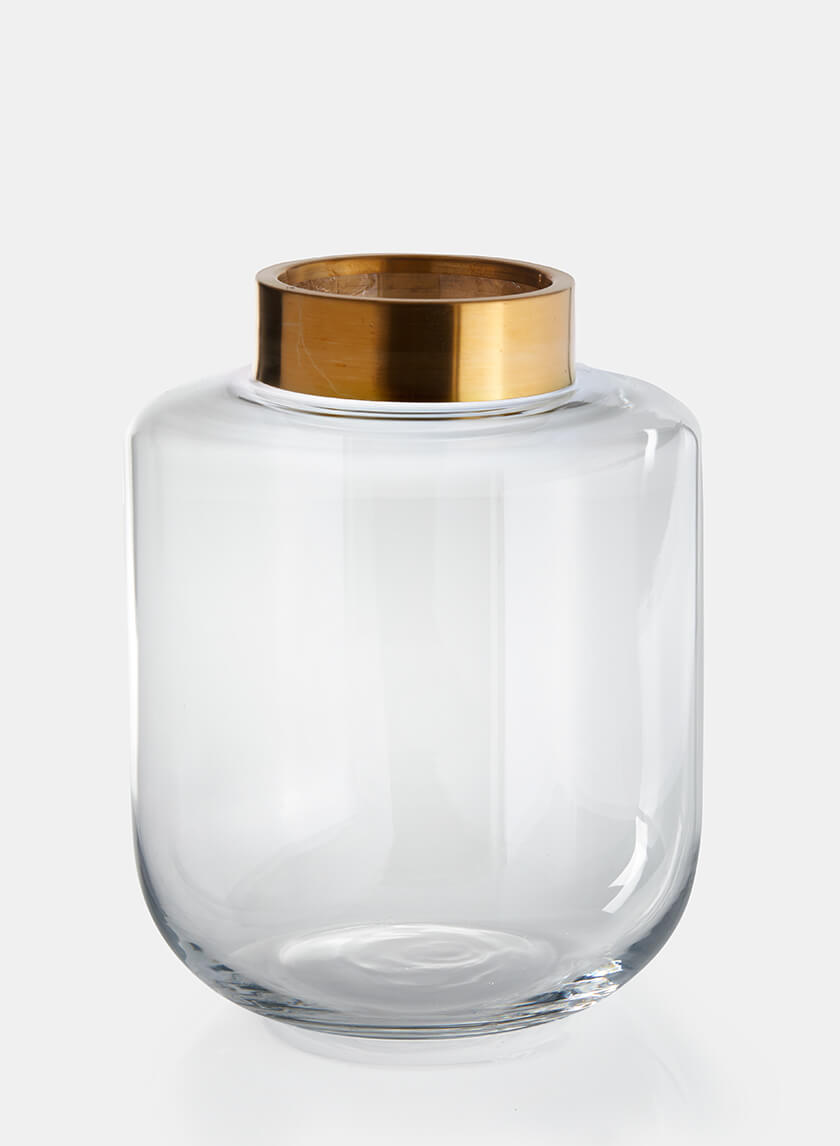 12in Tall Gold Mouth Jar Vase Decor Jamali-garden