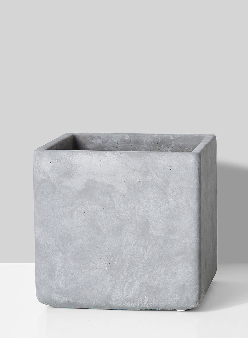 8in Tall Atelier Cement Cube Vase Decor Jamali-garden