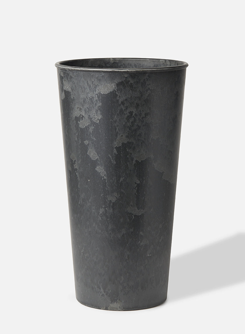 15 3/4in Aged Black Tall Flower Bucket Decor Jamali-garden