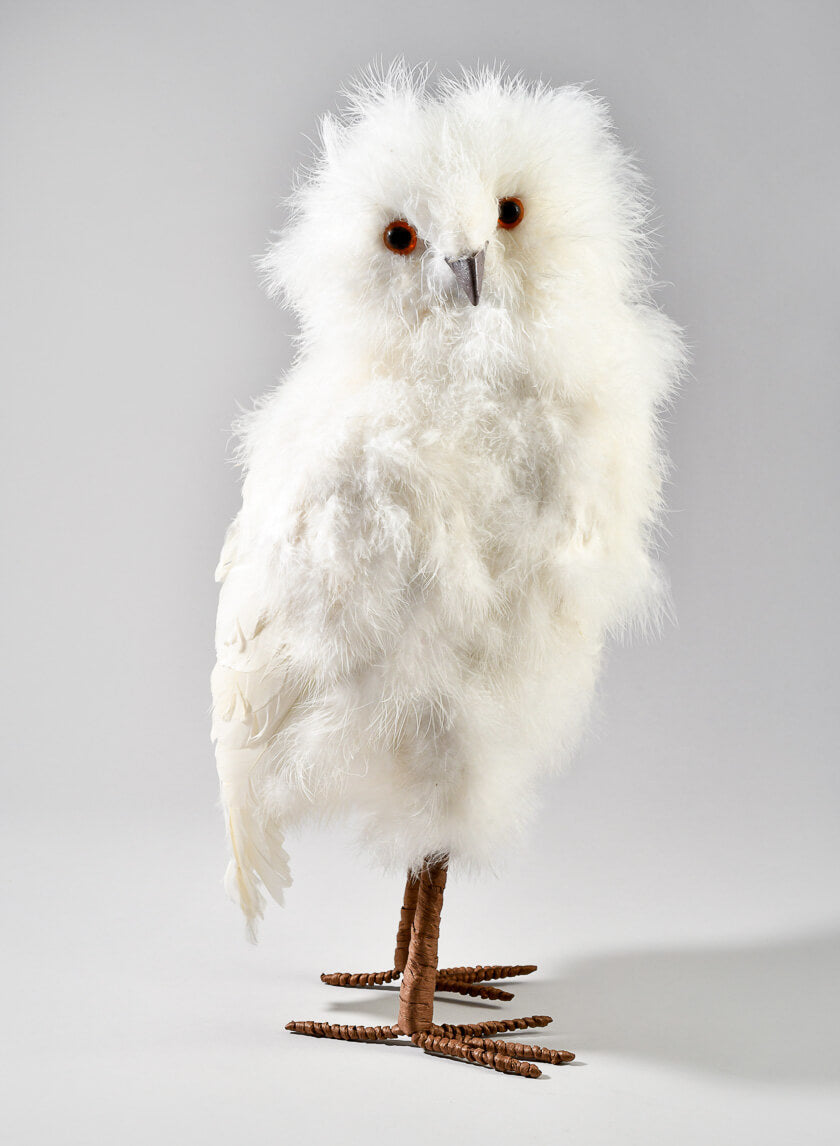 17in Tall White Owl Decor Jamali-garden