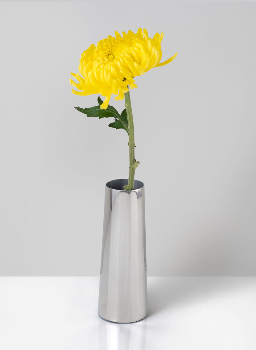6in Tall Le Mans Silver Faceted Vase Decor Jamali-garden