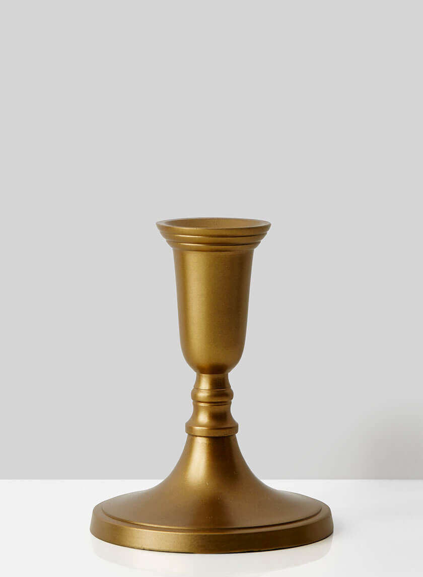 5 1/2in Tall Antique Brass Candlestick Decor Jamali-garden