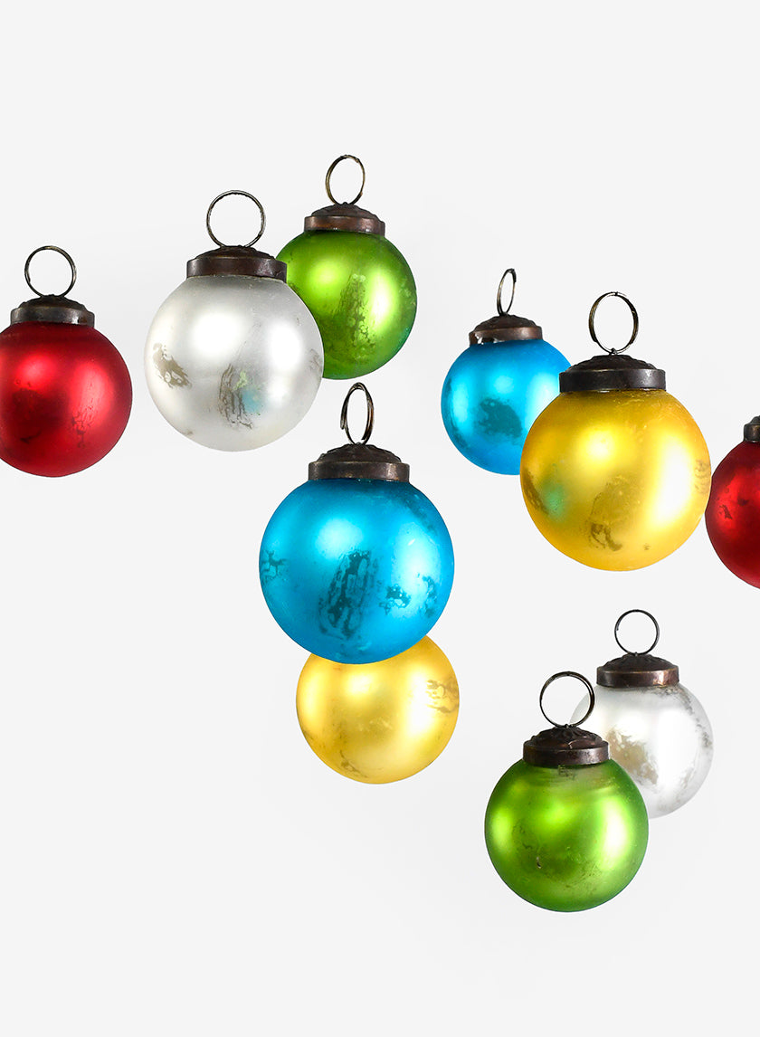 2in Round Matt Multi Color Glass Ball Ornament Decor Jamali-garden