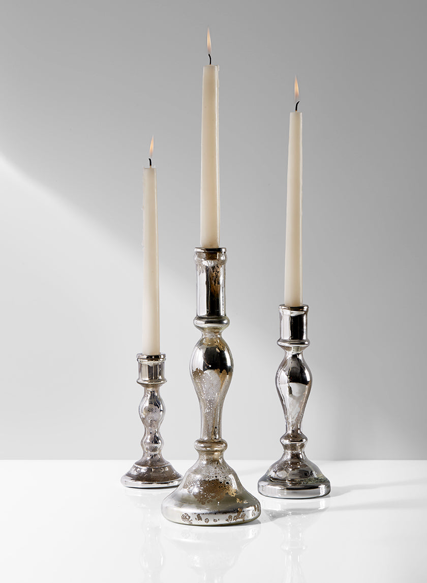 Antique Silver Glass Candlesticks Decor Jamali-garden