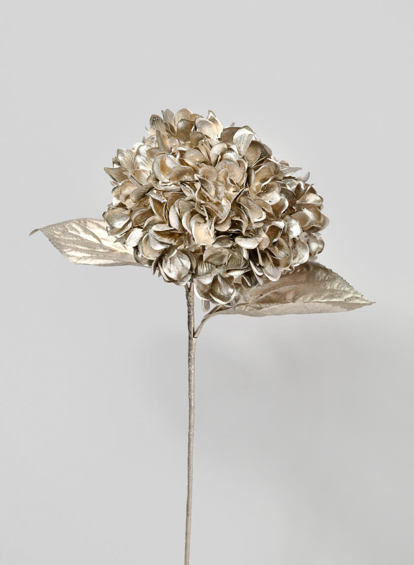 26in Long Metallic Champagne Hydrangea Stem Decor Jamali-garden