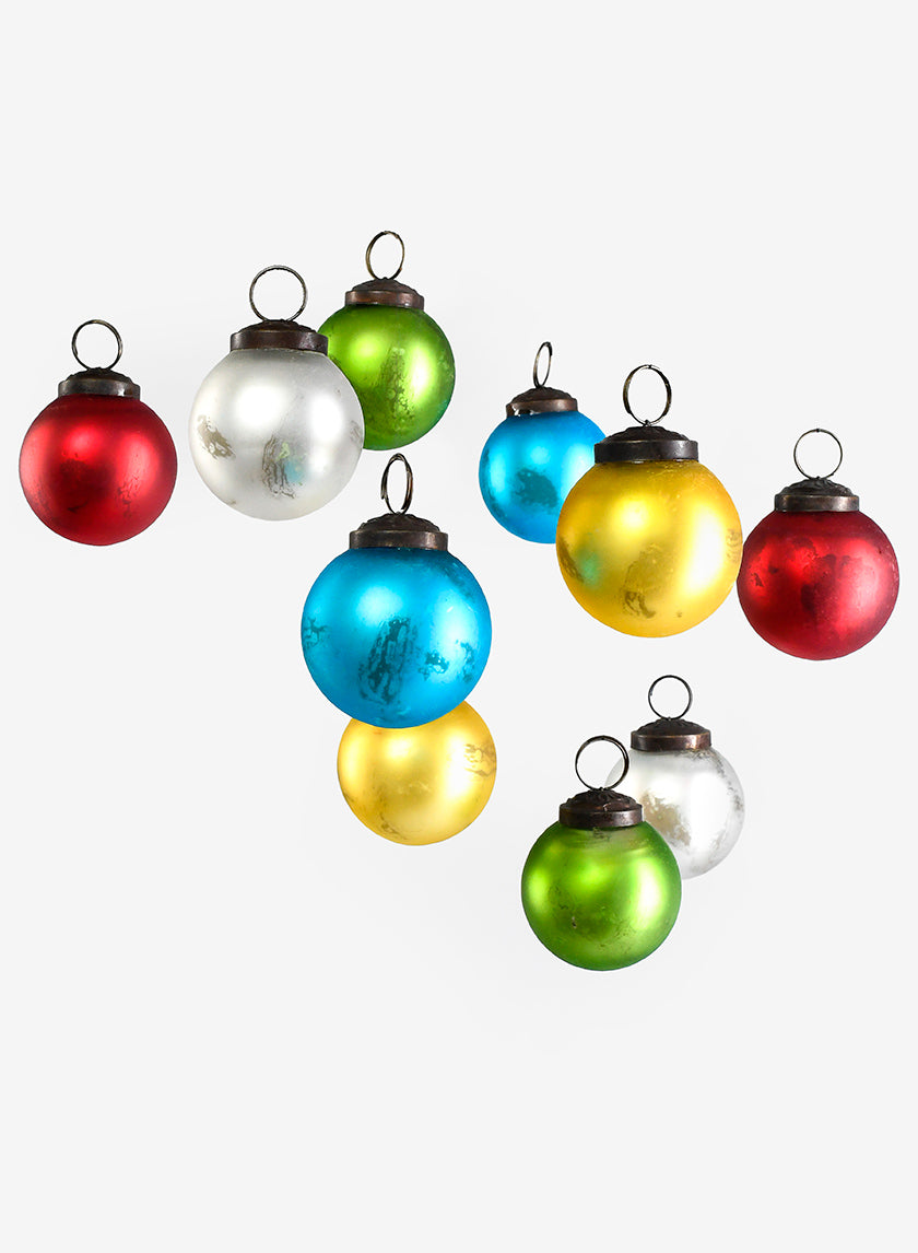 2in Round Matt Multi Color Glass Ball Ornament Decor Jamali-garden