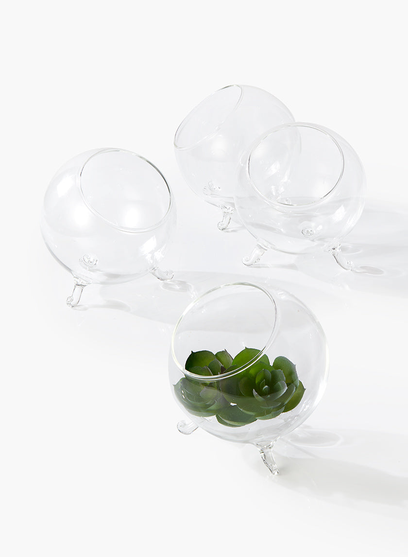 4in Wide Greenhouse Glass Bowl, Mini Decor Jamali-garden