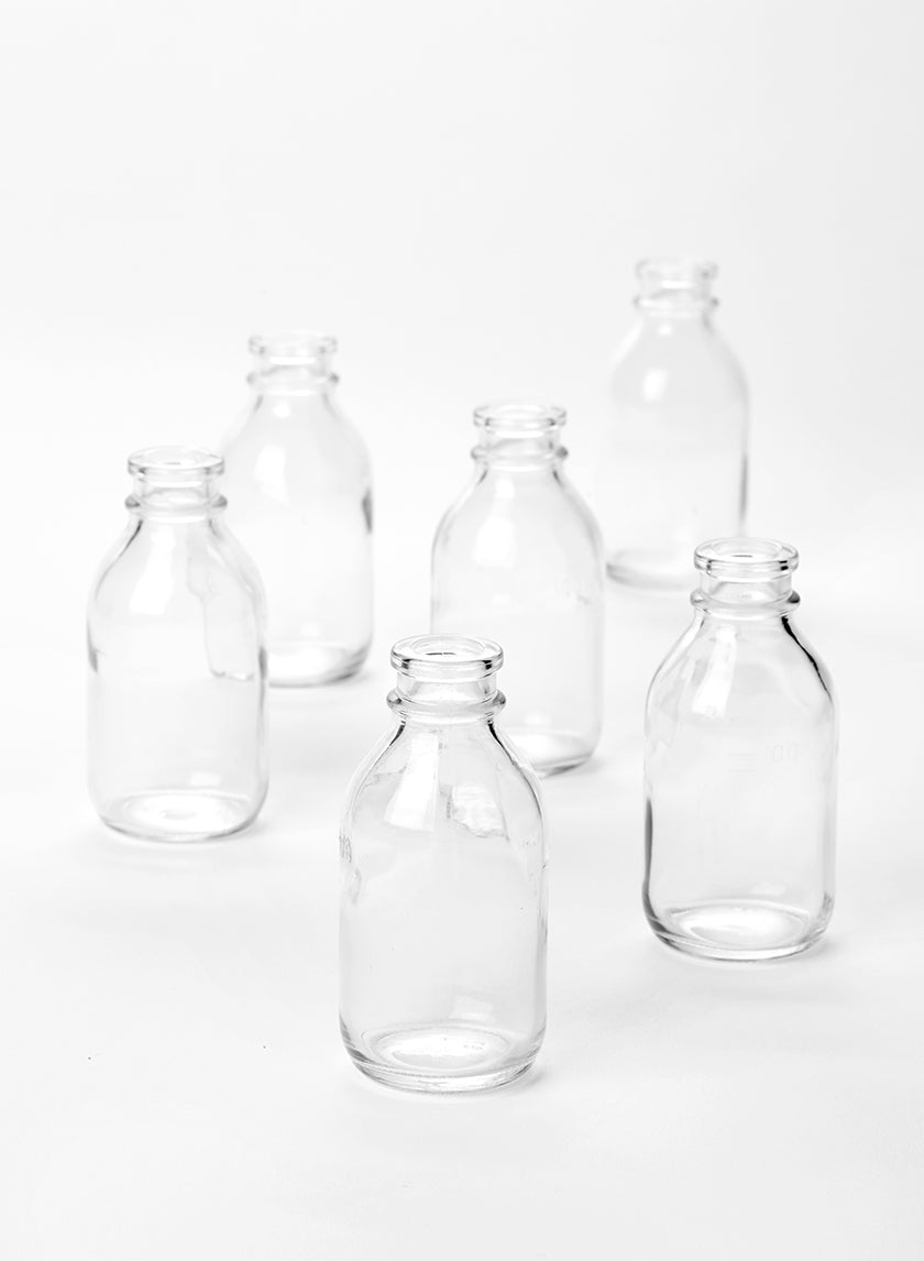 4in Tall Clear Glass Milk Bottle Vase, Mini Decor Jamali-garden