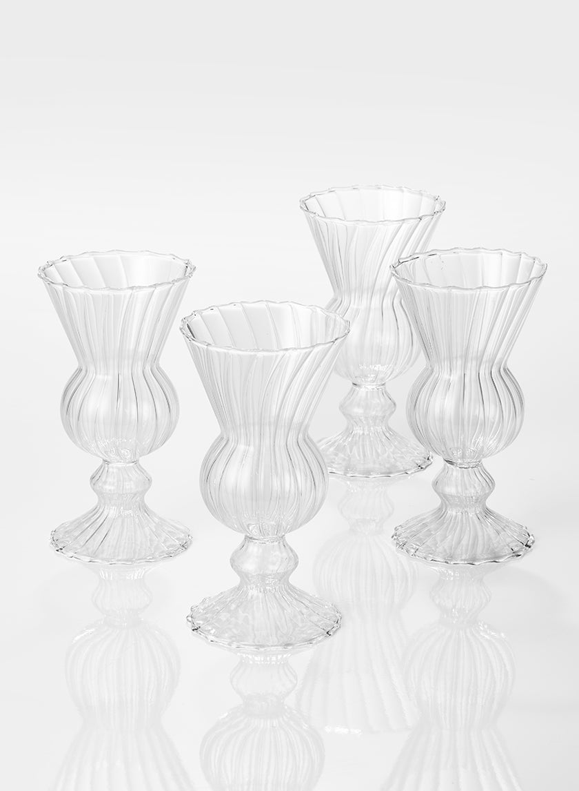 6in Tall Optical Glass Mini Urn Vase Decor Jamali-garden