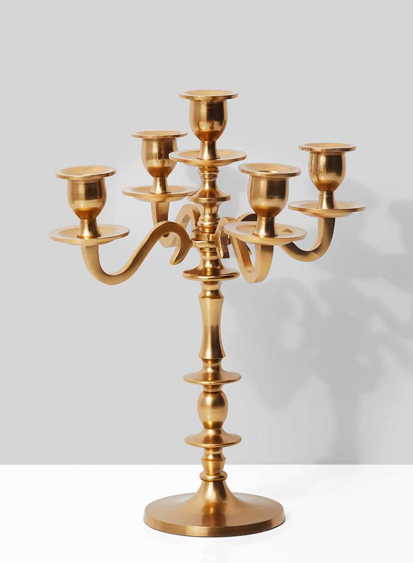 14in Tall Gold Candelabra Decor Jamali-garden