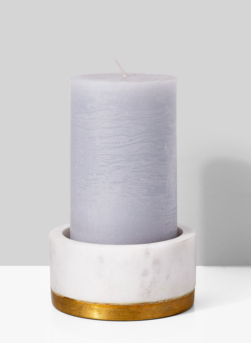 6in Tall Rustic Cement Grey Pillar Candle Decor Jamali-garden