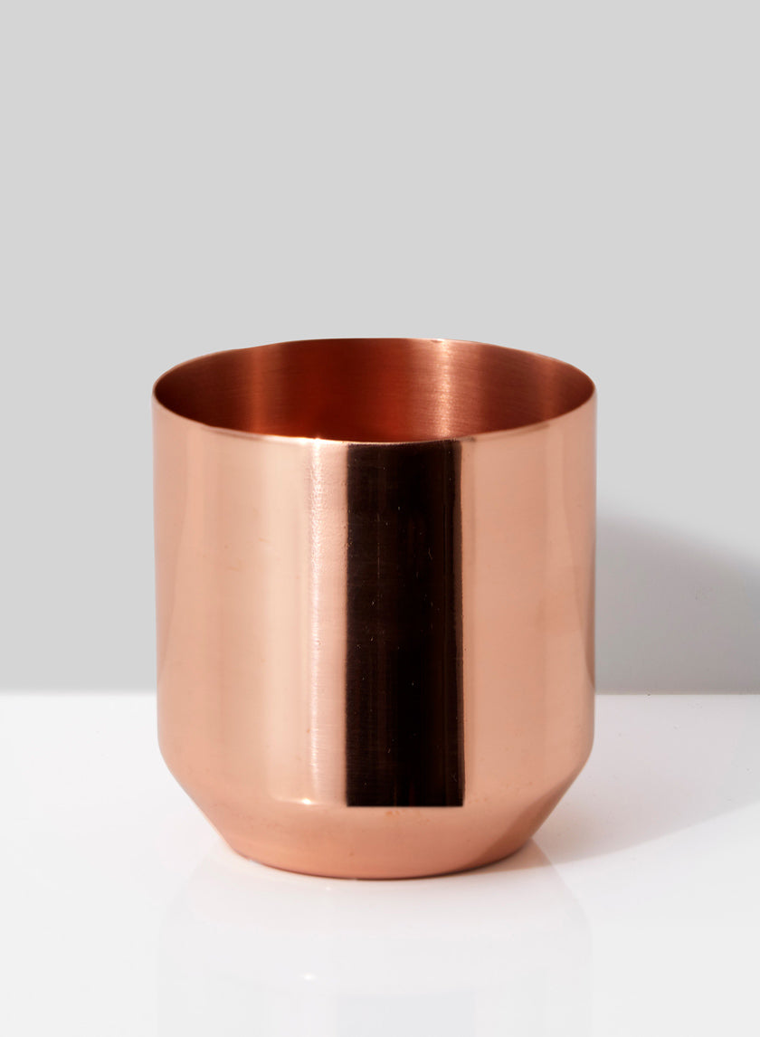 2.75in Tall Copper Plated Round Pot, Mini Decor Jamali-garden