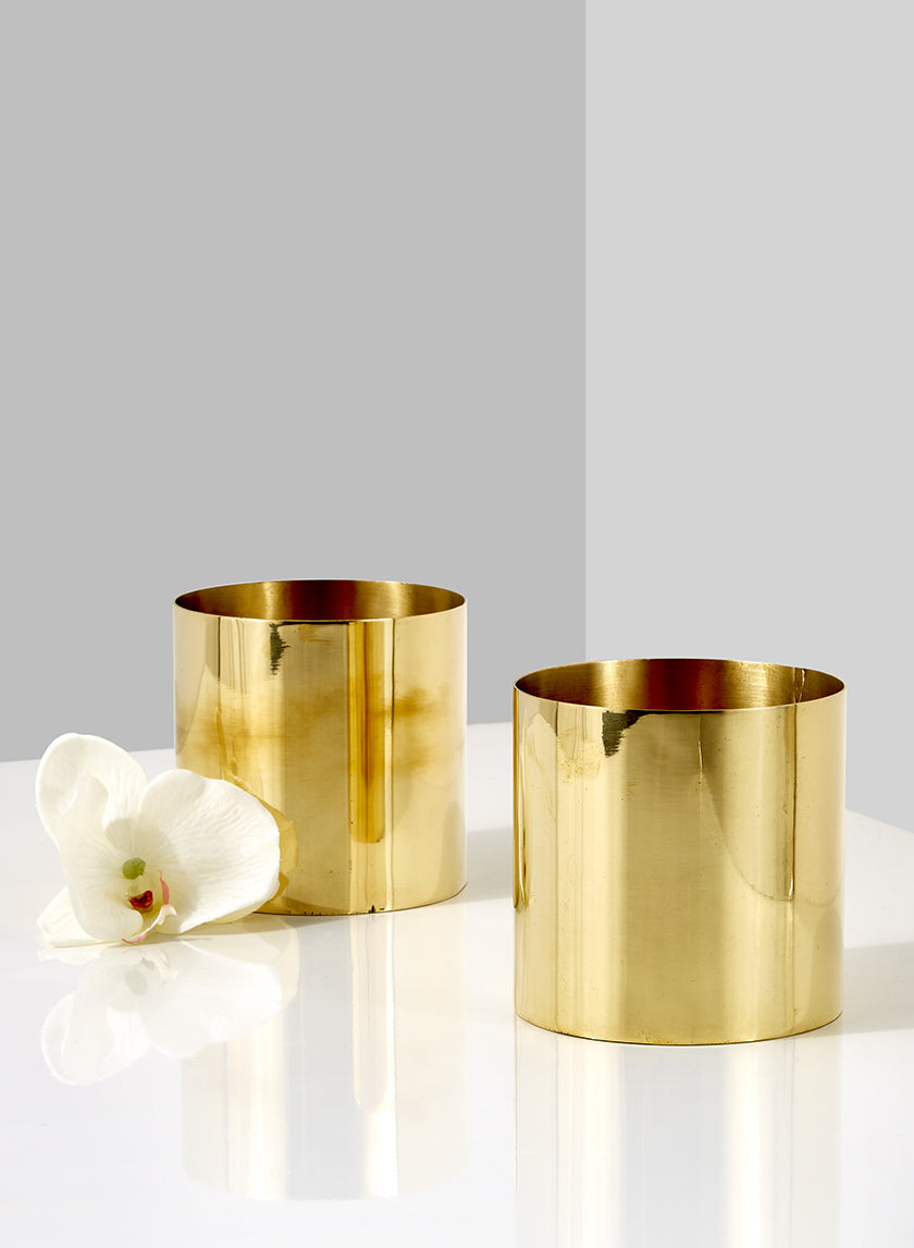 4in Tall Stainless Steel Cylinder Vase Decor Jamali-garden