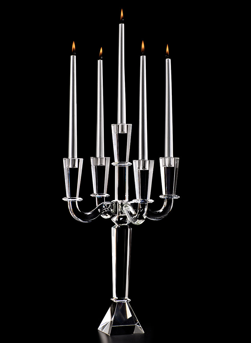 21in Tall Tapered Rectangle Crystal Candelabra Decor Jamali-garden
