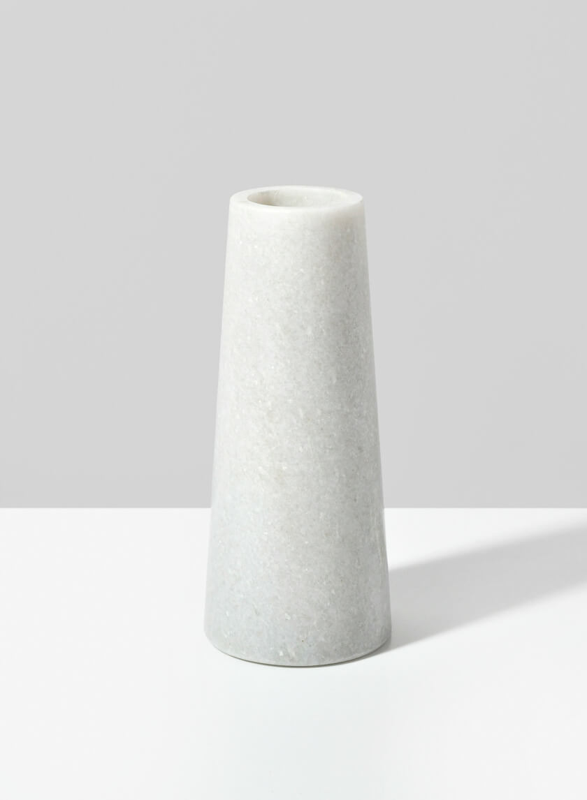 6in Tall White Marble Tuscan Column Vase Decor Jamali-garden