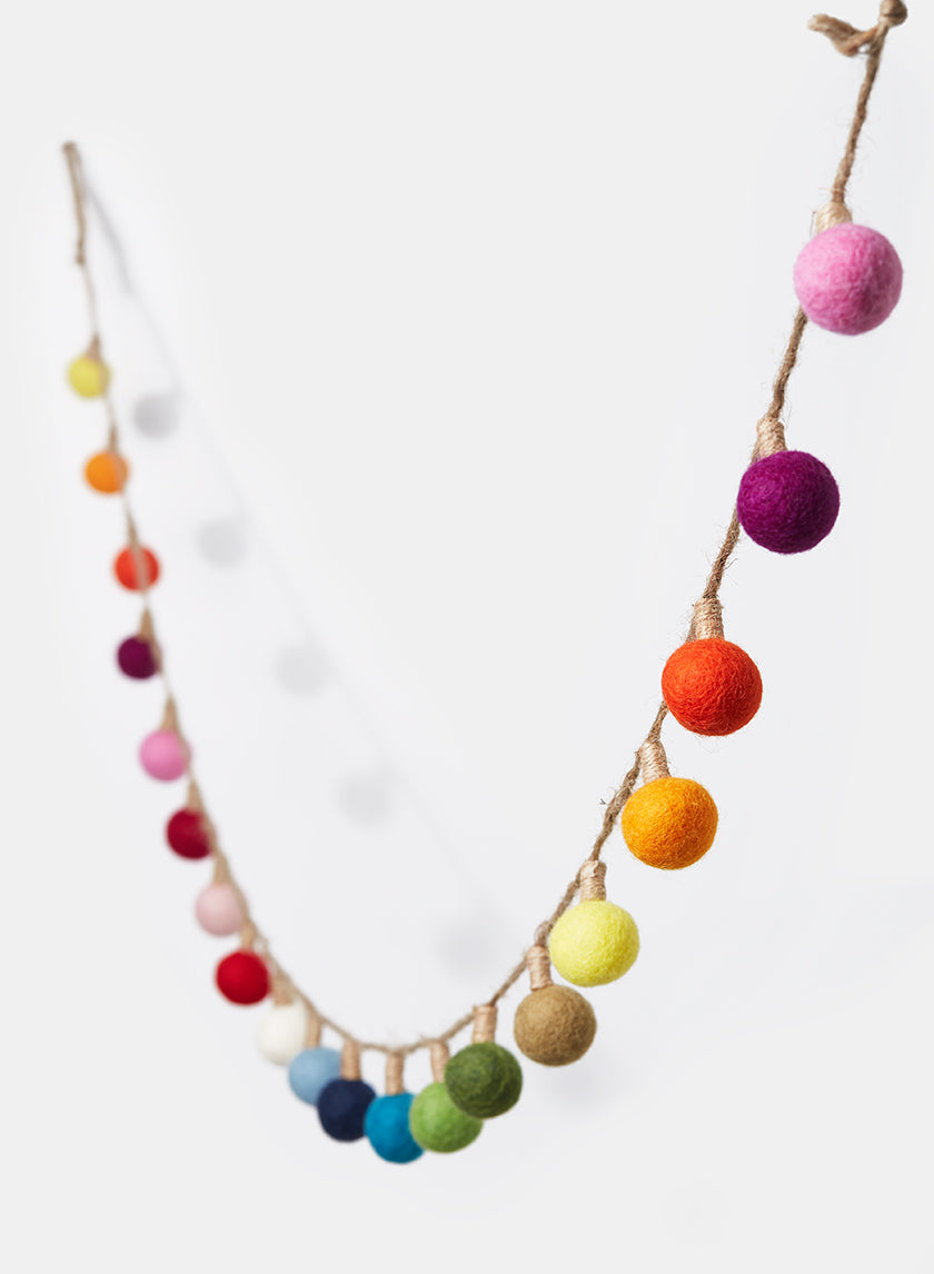 6ft Long Multicolor Wool Lightbulb Garland Decor Jamali-garden
