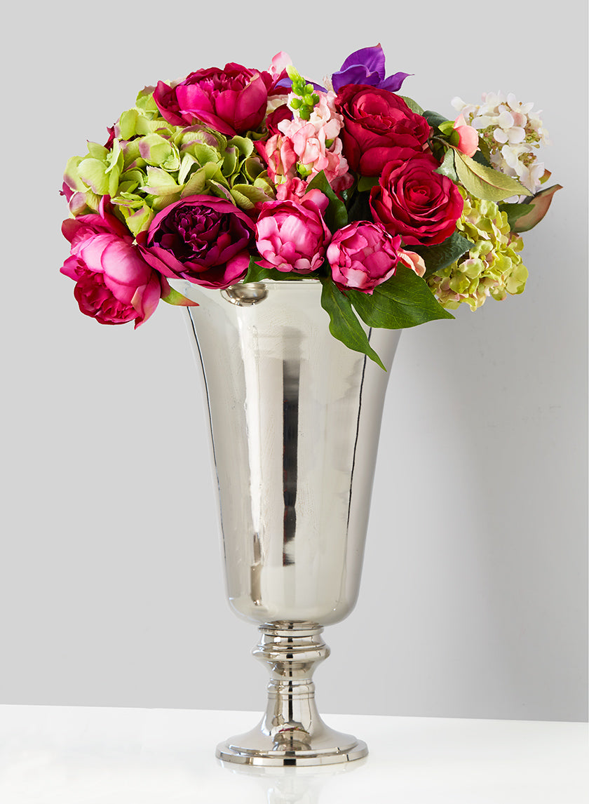 16in Tall Nickel Flower Vase Decor Jamali-garden