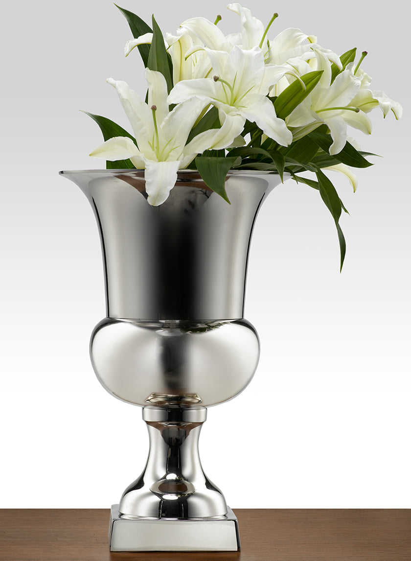 15.5in Tall Nickel Urn Decor Jamali-garden