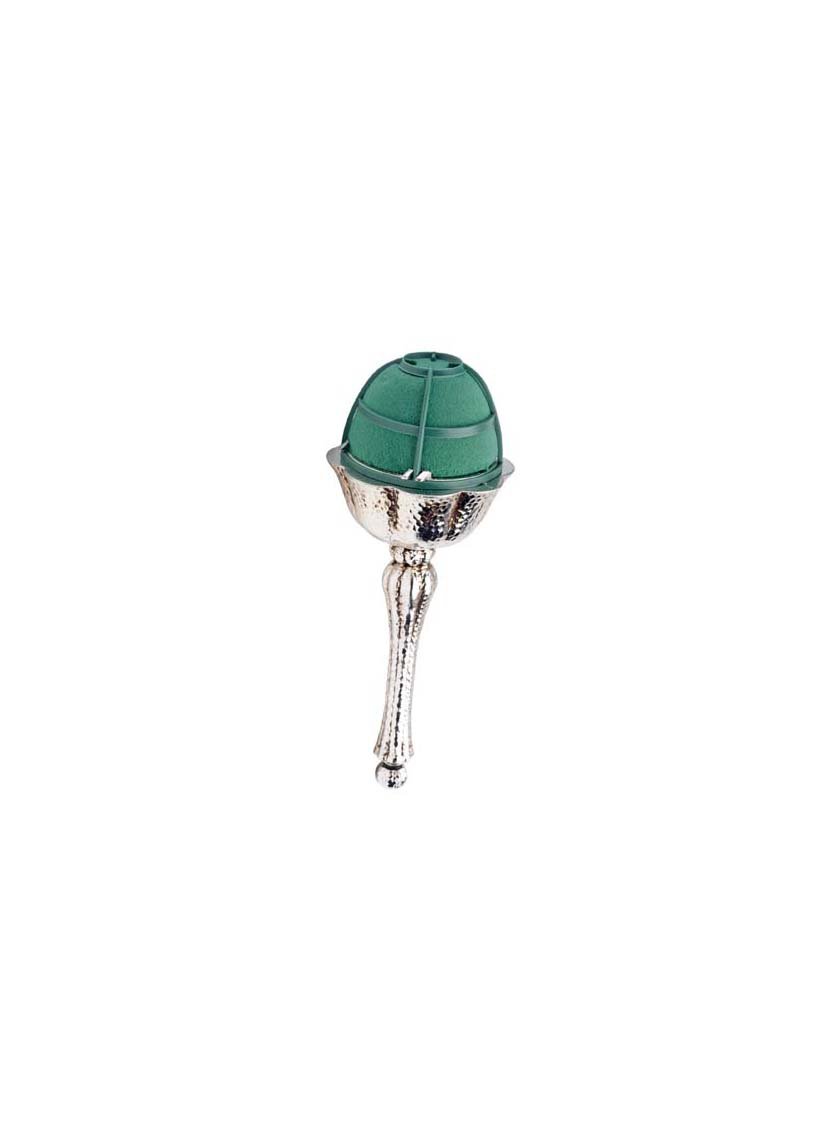 OASIS Elegant Hammered Metallic Silver Bouquet Holder Decor Jamali-garden